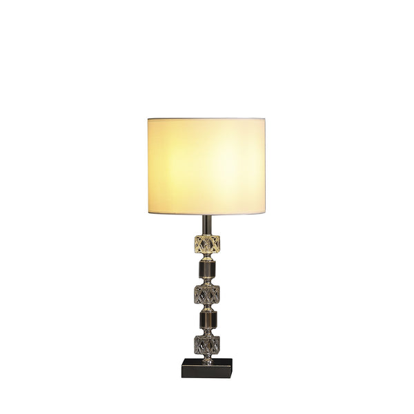 20” Luxurious Crystal And Steel Table Lamp