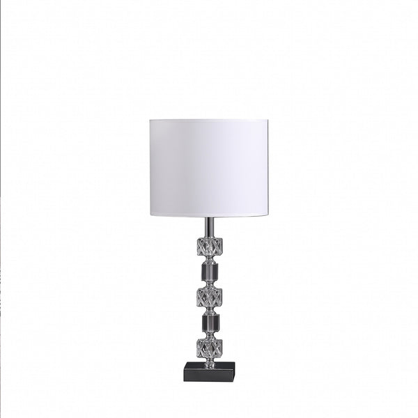 20” Luxurious Crystal And Steel Table Lamp