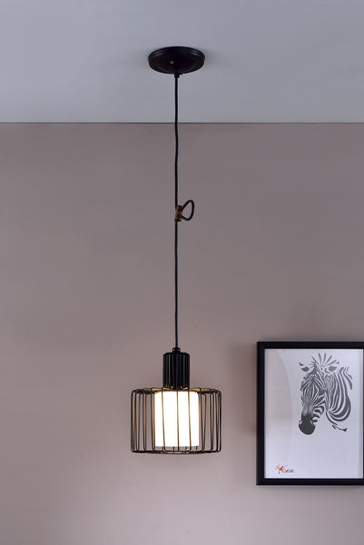 Black Metal Cage Hanging Light