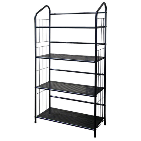 Black Four Shelf Metal Standing Book Shelf