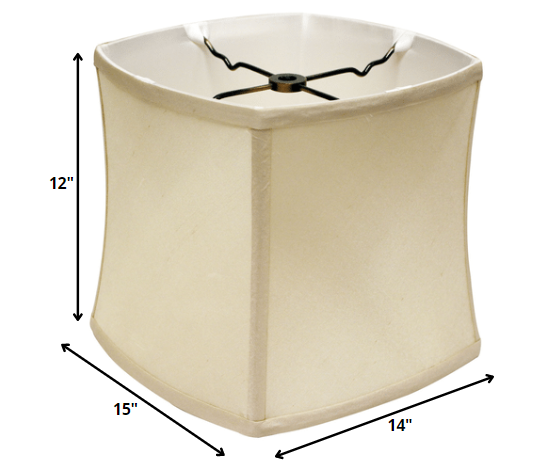 15" Ivory Soft Box Paperback Pongee Silk Lampshade