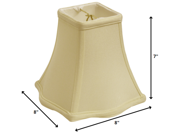 8" Ivory Premium Square No Slub Lampshade