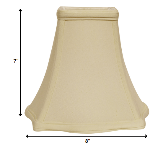 8" Ivory Premium Square Monay Shantung Lampshade