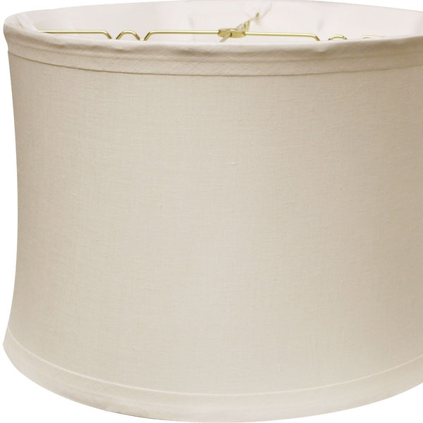 15" Snow Drum Trimmed Linen Lampshade