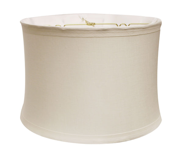 15" Snow Drum Trimmed Linen Lampshade