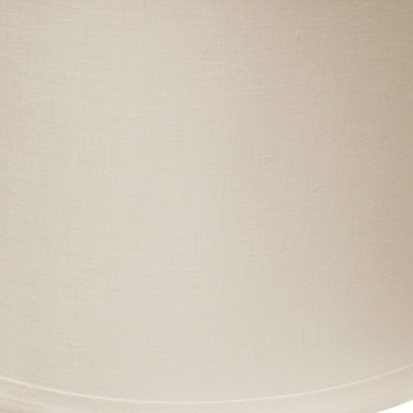 17" Snow Drum Trimmed Linen Lampshade