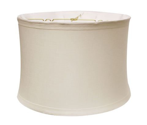 19" Snow Drum Trimmed Linen Lampshade