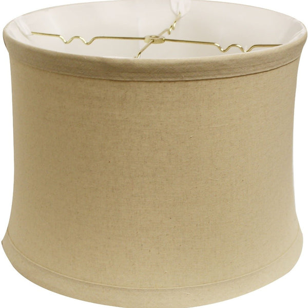 19" Rosewood Drum Trimmed Linen Lampshade