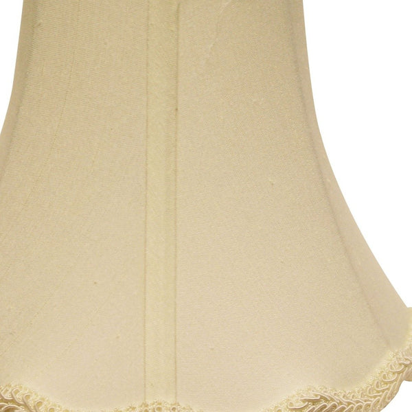 18" Ivory Slanted Scallop Bell Monay Shantung Lampshade