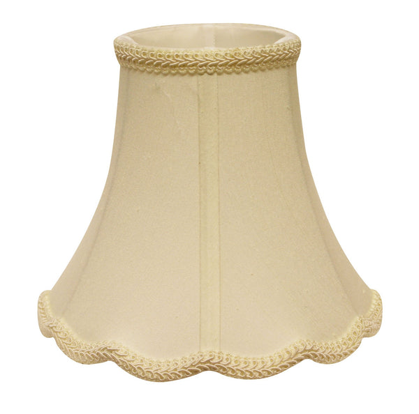 18" Ivory Slanted Scallop Bell Monay Shantung Lampshade