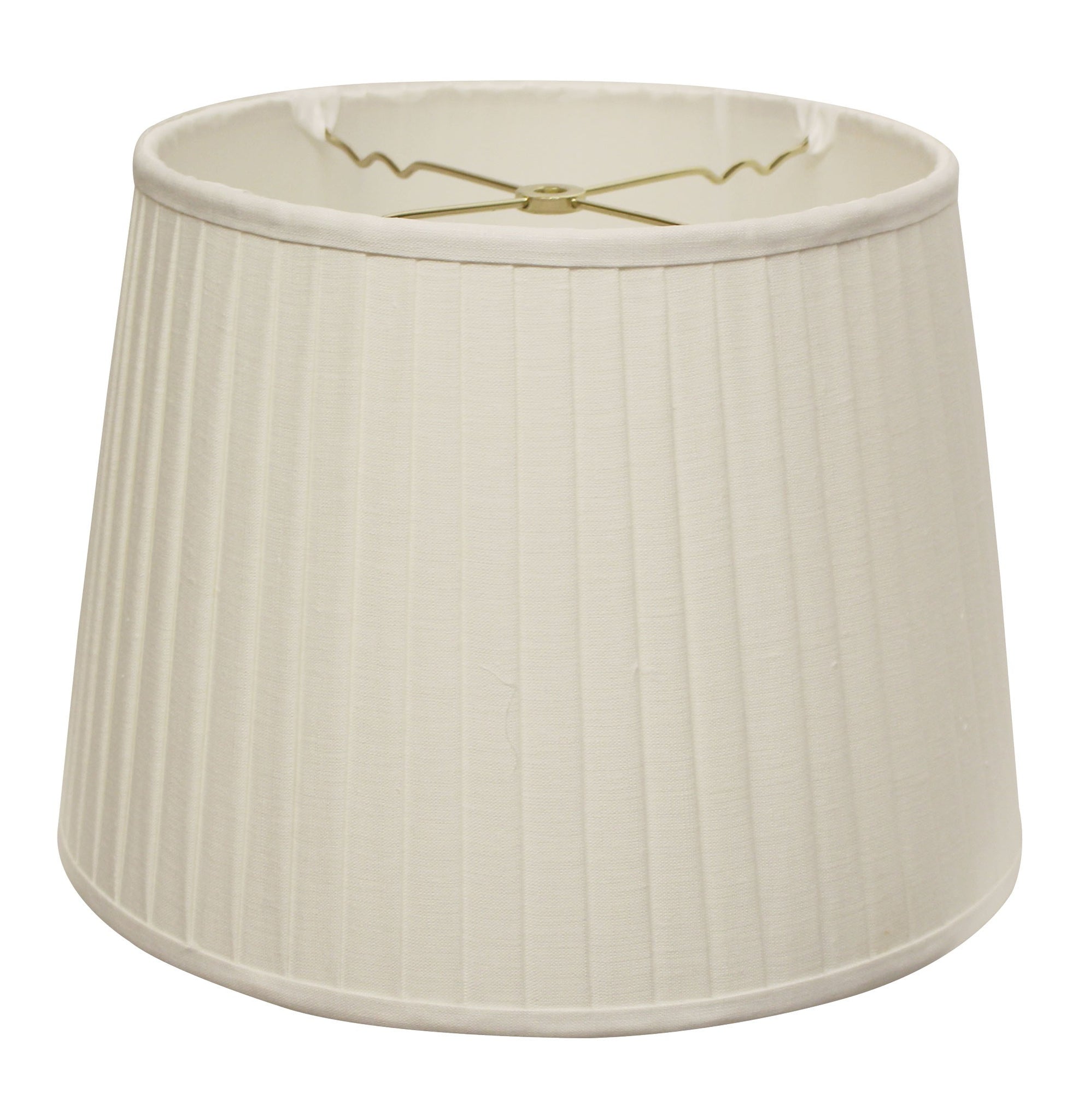 14" White Paperback Linen Lampshade with Side Pleats