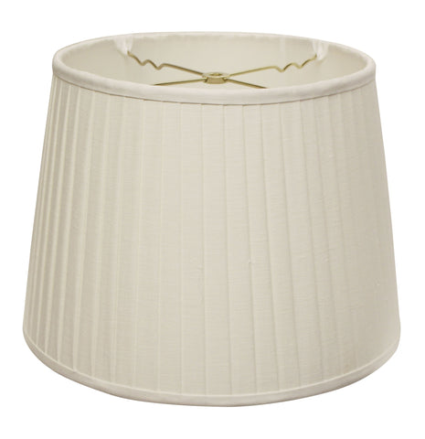 14" White Paperback Linen Lampshade with Side Pleats