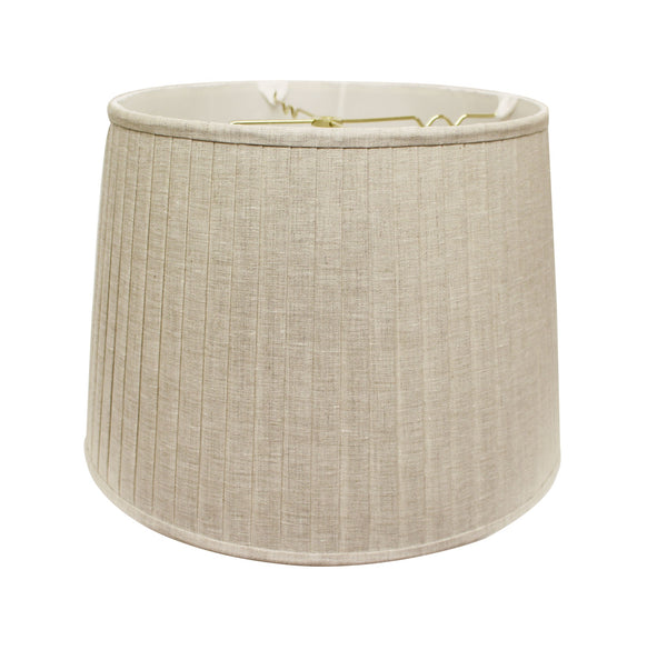 16" Cream Paperback Linen Lampshade with Side Pleats