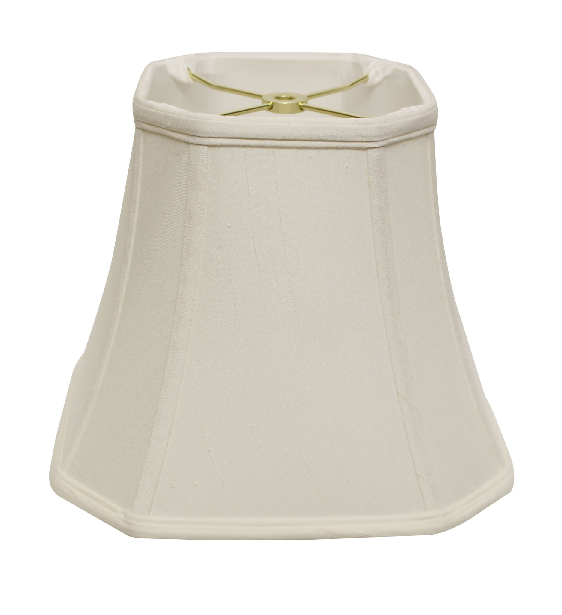 12" White Slanted Square Bell Monay Shantung Lampshade