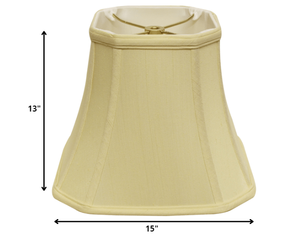 15" Antique White Slanted Square Bell Monay Shantung Lampshade