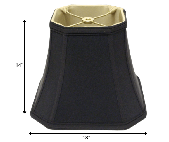 18" Black with Bronze Lining Slanted Square Bell No Slub Lampshade