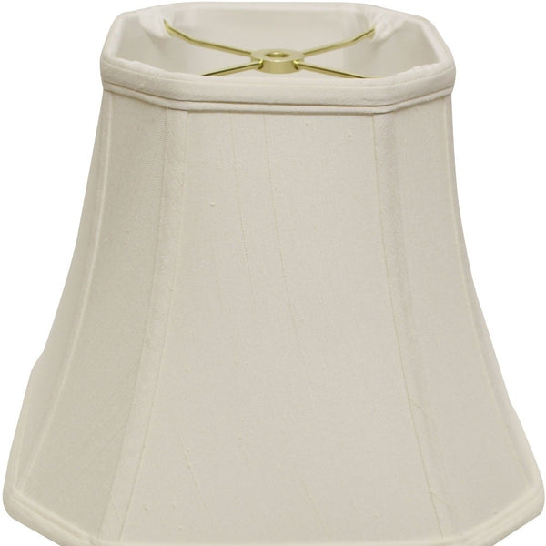 18" White Slanted Square Bell Monay Shantung Lampshade