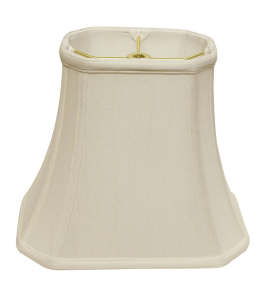 10" White Slanted Rectange Bell Monay Shantung Lampshade