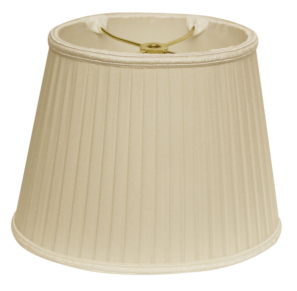 12" Ivory Oval Side Pleat Paperback Shantung Lampshade