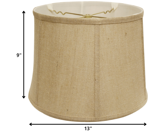 13" Golden Fiber Drum Throwback Burlap Lampshade