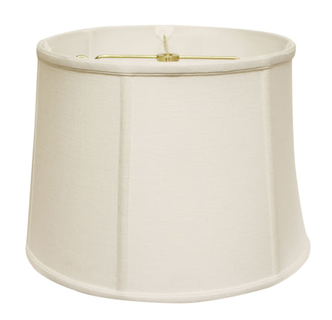 13" White Throwback Drum Linen Lampshade