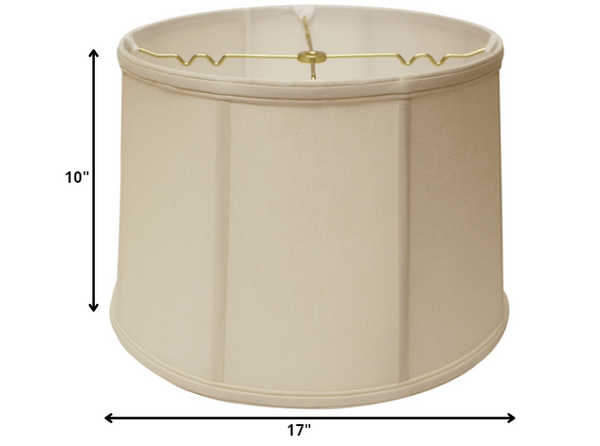 17" Off White Throwback Drum Linen Lampshade