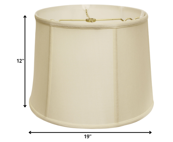 19" Ivory Throwback Drum Pongee Silk Lampshade