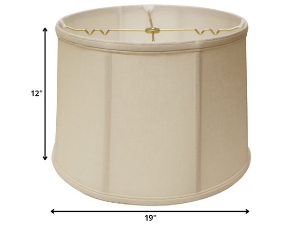 19" Off White Throwback Drum Linen Lampshade