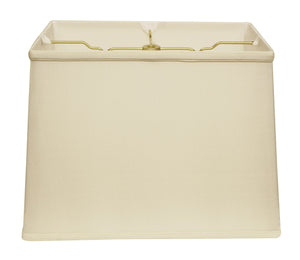 14" Ivory Throwback Rectangle Pongee Silk Lampshade