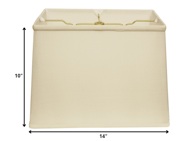 14" Ivory Throwback Rectangle Pongee Silk Lampshade