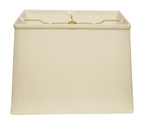 14" Ivory Throwback Rectangle Pongee Silk Lampshade