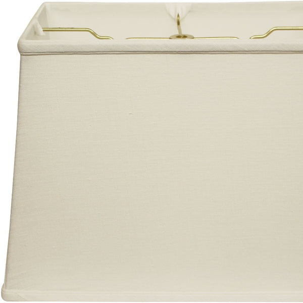 14" White Throwback Rectangle Linen Lampshade