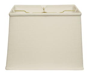 14" White Throwback Rectangle Linen Lampshade