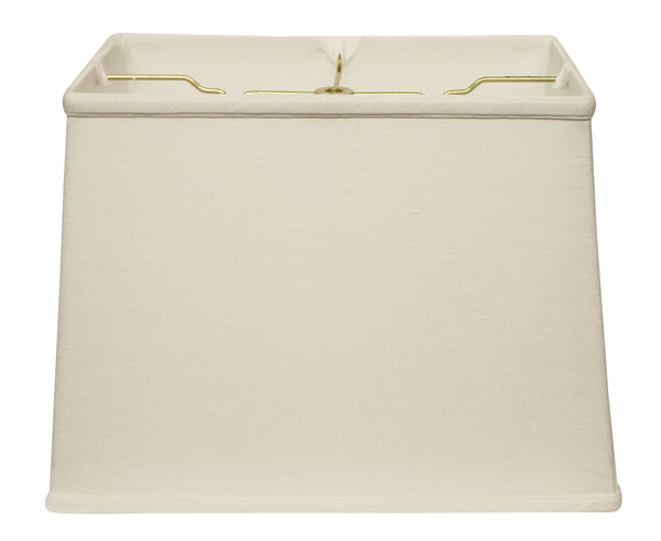 14" White Throwback Rectangle Linen Lampshade