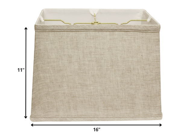 16" Cream Throwback Rectangle Linen Lampshade