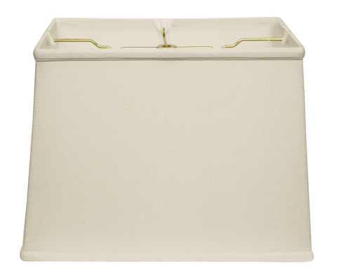 16" White Throwback Rectangle Linen Lampshade