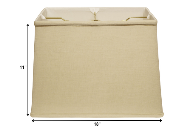 18" Pale Brown Throwback Rectangle Linen Lampshade