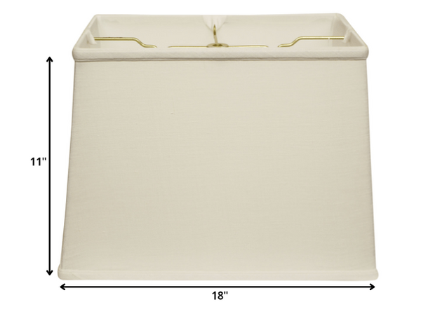 18" White Throwback Rectangle Linen Lampshade