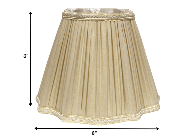 8" Pearl Grey Slanted Fancy Square Shantung Lampshade