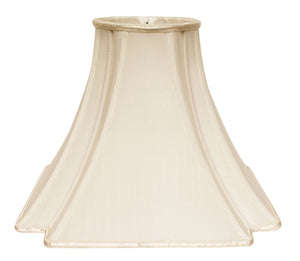 14" Ivory Slanted Notch Square Shantung Lampshade