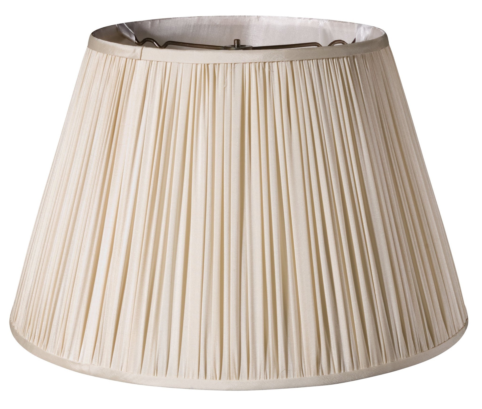 14" Pale Grey Slanted Paperback Pleated Tafetta Lampshade