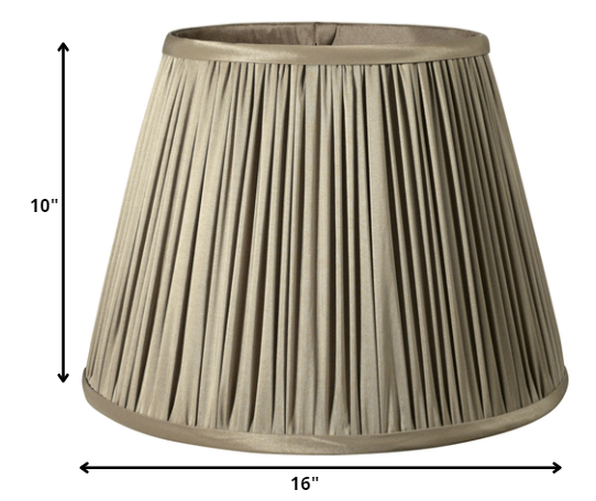 16" Ash Slanted Paperback Pleated Tafetta Lampshade