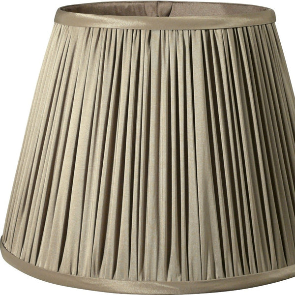 18" Ash Slanted Paperback Pleated Tafetta Lampshade