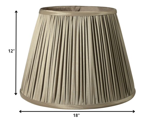 18" Ash Slanted Paperback Pleated Tafetta Lampshade