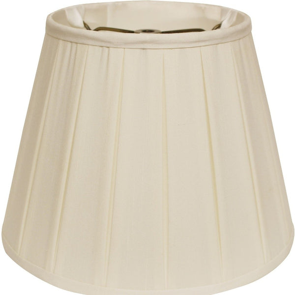 11" Ivory Slanted Crimped Box Shantung Lampshade