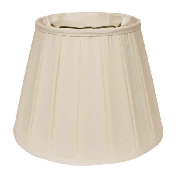 18" Ivory Slanted Crimped Box Shantung Lampshade