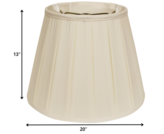 20" Ivory Slanted English Box Paperback Shantung Lampshade