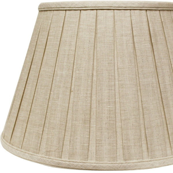 12" Cream Slanted Paperback Linen Lampshade with Box Pleat