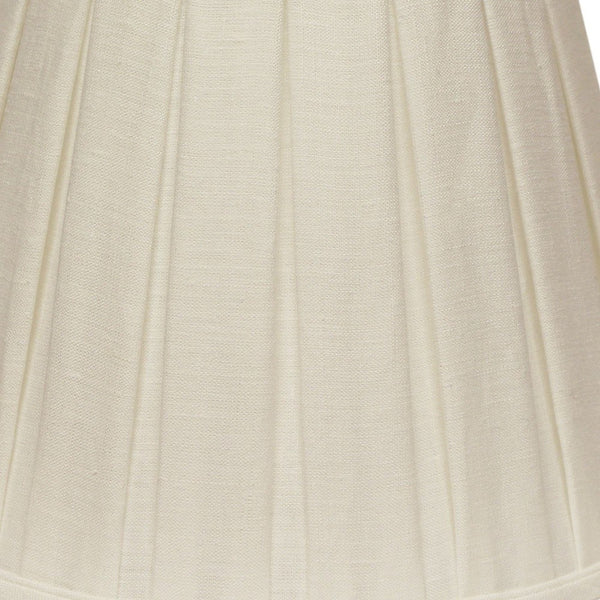 14" White Slanted Paperback Linen Lampshade with Box Pleat