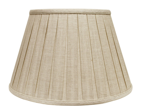 14" Cream Slanted Paperback Linen Lampshade with Box Pleat